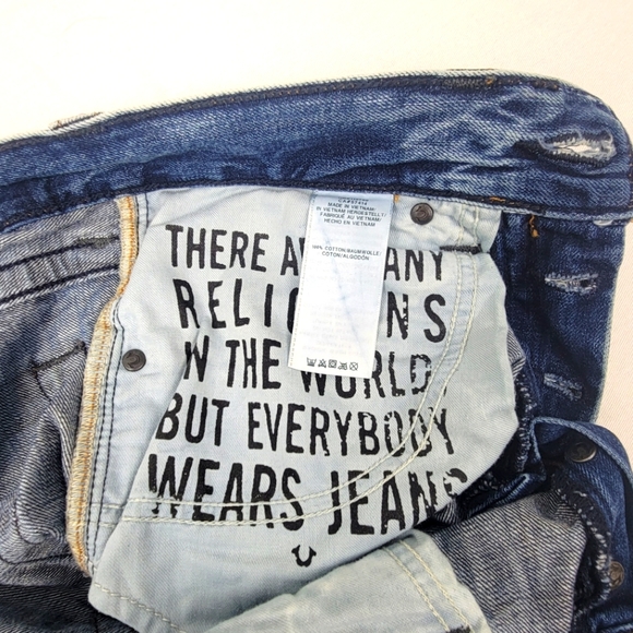 True Religion Mens Rocco Jeans Relaxed Skinny Distressed Size 29 - Picture 9 of 16